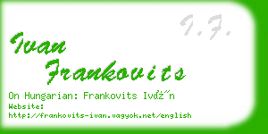 ivan frankovits business card